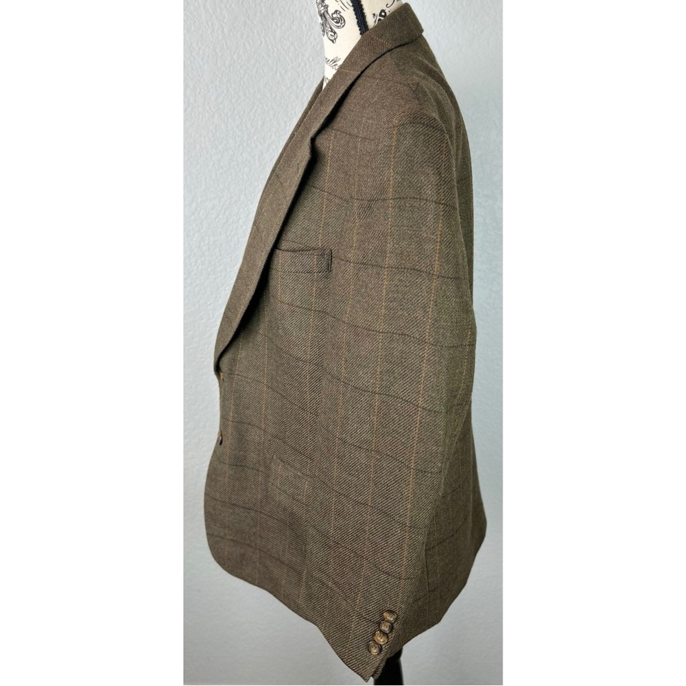 Oscar De La Renta Menswear Wool Sports Jacket Academia Plaid, size 42S - Picture 2 of 10